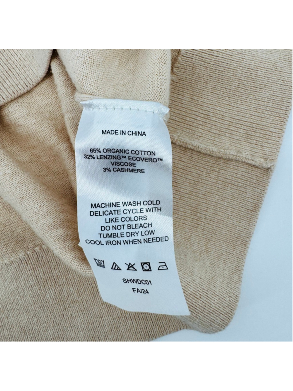 Quince Lightweight Cotton Cashmere V-Neck Sweater L Heather Oatmeal - Picture 4 of 8